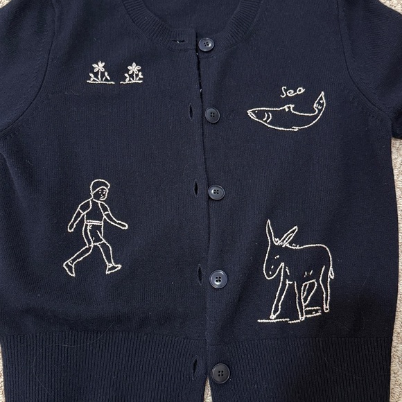 Sea New York Demi French Workwear Knit Cardigan sz M - Picture 7 of 9